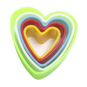 Multi Coloured Heart Fondant Cookie Cutter Set