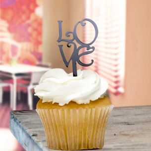 Black Love Cupcake Toppers x8