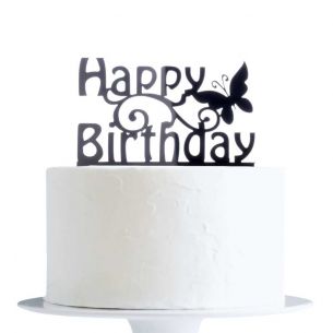 Happy Birthday With Butterfly Cake Topper x1