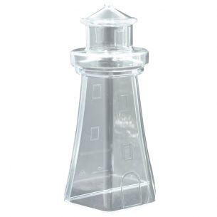 Fillable Lighthouse Transparent Plastic Decoration / Container x 1
