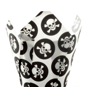 Skull & Cross Bones Muffin Tulip Wraps x24