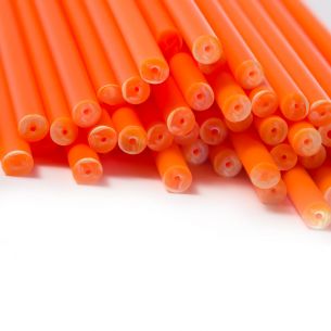 Orange Plastic Lollipop Sticks