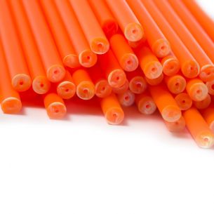 150mm x 4.5mm Orange Plastic Lollipop Sticks x 25