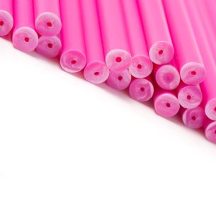 Pink Plastic Lollipop Sticks
