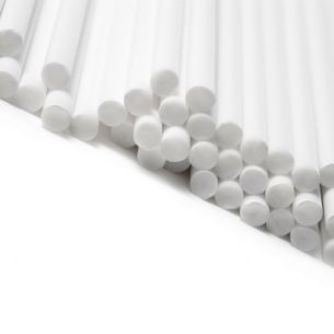 450mm x 6mm White Plastic Lollipop Sticks x 25