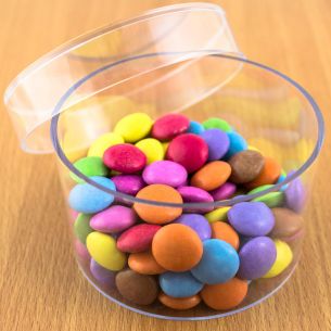 Round  Fillable Transparent Plastic Container x 1