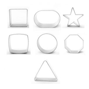 7 Piece Metal Cookie Cutters Simple Shapes Combo