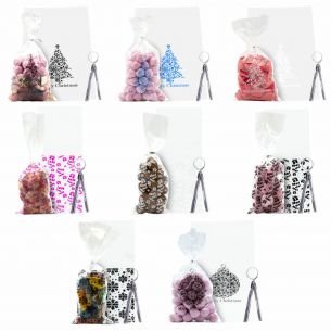Christmas Themed Clear Sweet Gift Cookie Party Bags with Metallic Twist Ties