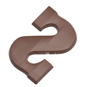 Chocolate Mould Letter S 200 G In Mirror Writing