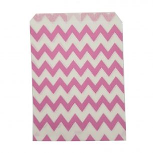 Paper Sweet Bags x25 - Pink Chevron Pattern - flat