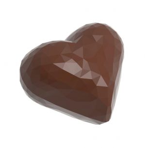 Chocolate Mould Heart Faceted Double