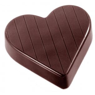 Chocolate Mould Heart Striped 52 mm