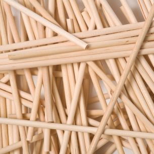 280mm x 6.5mm Round Wood Lollipop Sticks x 25