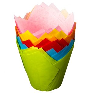 Tulip Cake Wraps Mixed Colours x 24