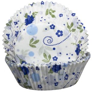 Floral Blue Cupcake Cases x60