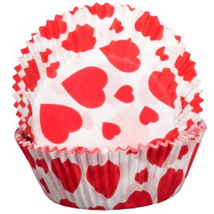 Valentines Hearts Design Fairy Cake Cases x60
