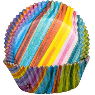 Stripy MultiColour Cupcake Cases x60