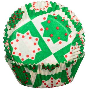 Green Christmas Cupcake Cases x60