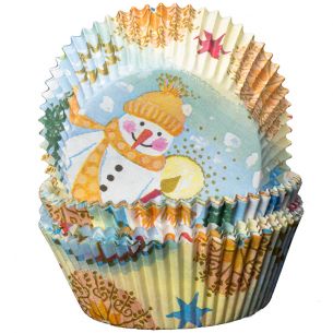 Snowman and Stars Cupcake Cases x60