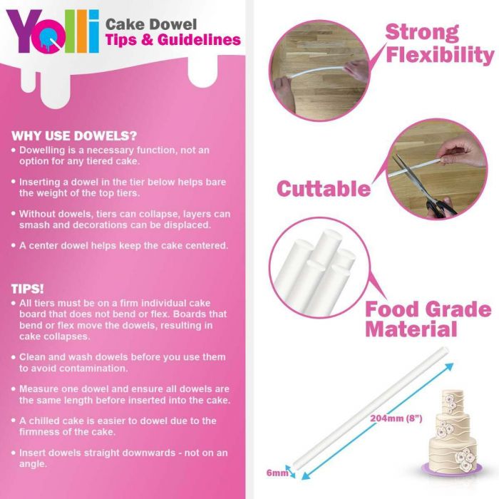 White Plastic Cake Dowels / Pillars