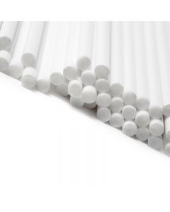 White Plastic Lollipop Sticks in Retail Packets